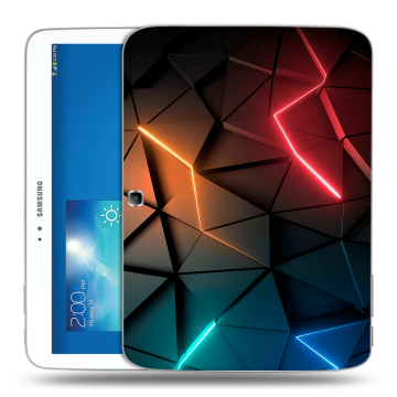 Силиконовый чехол на Samsung Galaxy Tab 3 10.1 с принтом Абстракция неон