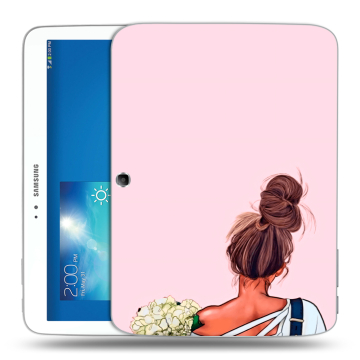 Силиконовый чехол на Samsung Galaxy Tab 3 10.1 с принтом Девушка и букет