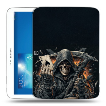 Силиконовый чехол на Samsung Galaxy Tab 3 10.1 с принтом Скелет карты