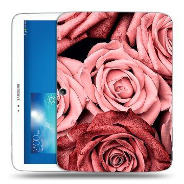 Силиконовый чехол на Samsung Galaxy Tab 3 10.1 с принтом Цветы розы