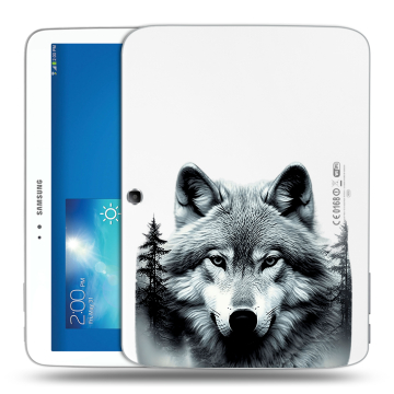 Силиконовый чехол на Samsung Galaxy Tab 3 10.1 с принтом Волк в лесу