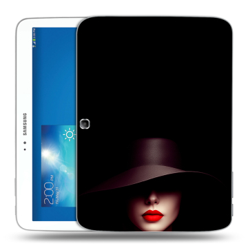 Силиконовый чехол на Samsung Galaxy Tab 3 10.1 с принтом Девушка в шляпе