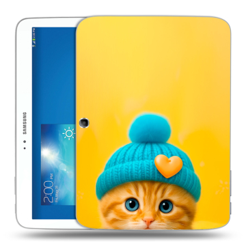 Силиконовый чехол на Samsung Galaxy Tab 3 10.1 с принтом Котенок в шапке