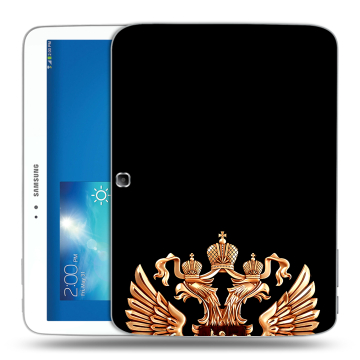 Силиконовый чехол на Samsung Galaxy Tab 3 10.1 с принтом Герб России золотой Силиконовый чехол на Samsung Galaxy Tab 3 10.1 с принтом Герб России золотой