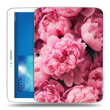 Силиконовый чехол на Samsung Galaxy Tab 3 10.1 с принтом цветы пионы
