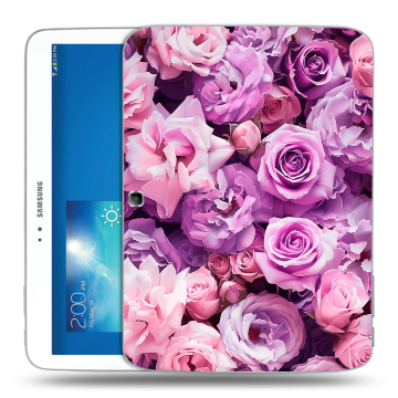 Силиконовый чехол на Samsung Galaxy Tab 3 10.1 с принтом лавандовые розы