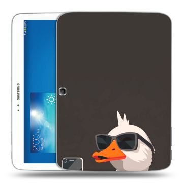 Силиконовый чехол на Samsung Galaxy Tab 3 10.1 с принтом утка в очках