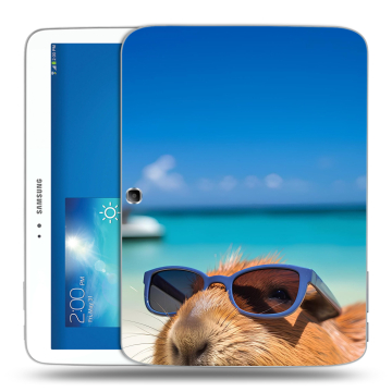Силиконовый чехол на Samsung Galaxy Tab 3 10.1 с принтом Капибара Силиконовый чехол на Samsung Galaxy Tab 3 10.1 с принтом Капибара