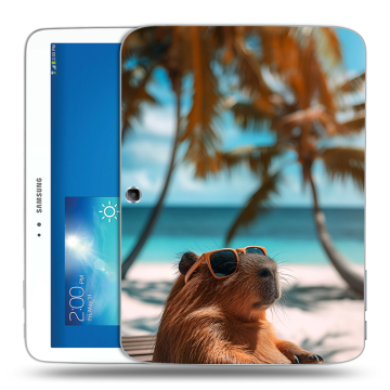 Силиконовый чехол на Samsung Galaxy Tab 3 10.1 с принтом Капибара Силиконовый чехол на Samsung Galaxy Tab 3 10.1 с принтом Капибара