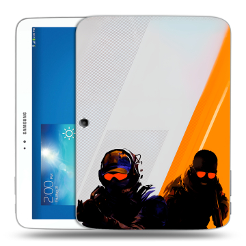 Силиконовый чехол на Samsung Galaxy Tab 3 10.1 с принтом Контер страйк Counter strike