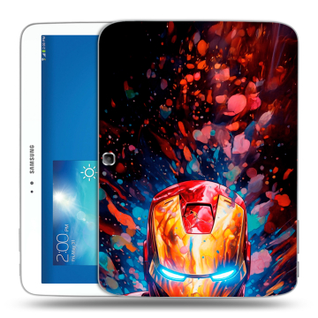 Силиконовый чехол на Samsung Galaxy Tab 3 10.1 с принтом Железный человек Ironman