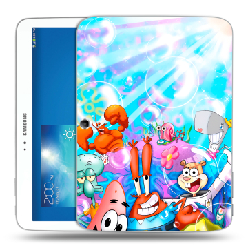 Силиконовый чехол на Samsung Galaxy Tab 3 10.1 с принтом спанчбоб спанч боб Силиконовый чехол на Samsung Galaxy Tab 3 10.1 с принтом спанчбоб спанч боб