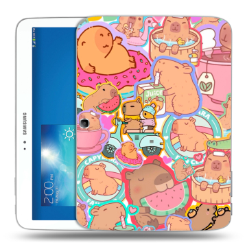 Силиконовый чехол на Samsung Galaxy Tab 3 10.1 с принтом капибары
