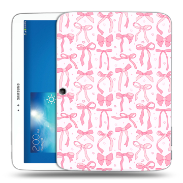 Силиконовый чехол на Samsung Galaxy Tab 3 10.1 с принтом Розовые бантики