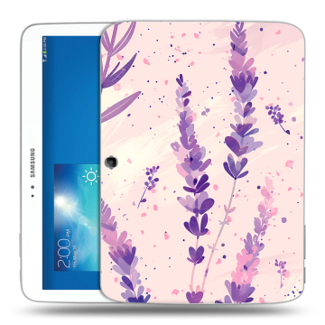 Силиконовый чехол на Samsung Galaxy Tab 3 10.1 с принтом цветы лаванда