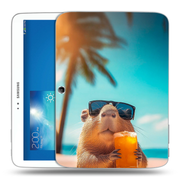 Силиконовый чехол на Samsung Galaxy Tab 3 10.1 с принтом Капибара Силиконовый чехол на Samsung Galaxy Tab 3 10.1 с принтом Капибара