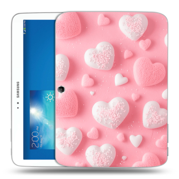 Силиконовый чехол на Samsung Galaxy Tab 3 10.1 с принтом Сердечки Силиконовый чехол на Samsung Galaxy Tab 3 10.1 с принтом Сердечки