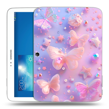 Силиконовый чехол на Samsung Galaxy Tab 3 10.1 с принтом Бабочки Силиконовый чехол на Samsung Galaxy Tab 3 10.1 с принтом Бабочки