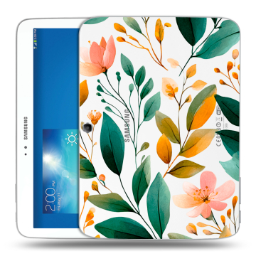 Силиконовый чехол на Samsung Galaxy Tab 3 10.1 с принтом Цветы паттерн