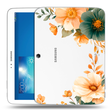 Силиконовый чехол на Samsung Galaxy Tab 3 10.1 с принтом Цветы принт