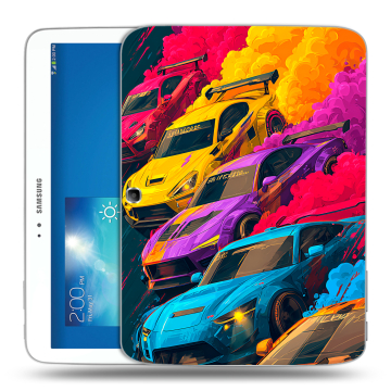 Силиконовый чехол на Samsung Galaxy Tab 3 10.1 с принтом Тачки