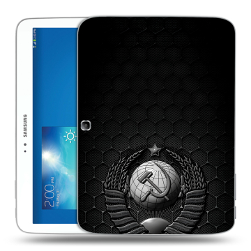 Силиконовый чехол на Samsung Galaxy Tab 3 10.1 с принтом Герб Флаг СССР Силиконовый чехол на Samsung Galaxy Tab 3 10.1 с принтом Герб Флаг СССР