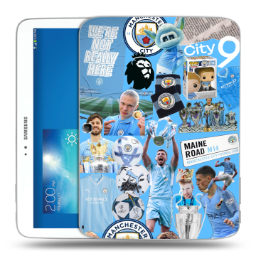 Силиконовый чехол на Samsung Galaxy Tab 3 10.1 с принтом Man City Манчестер Сити Силиконовый чехол на Samsung Galaxy Tab 3 10.1 с принтом Man City Манчестер Сити