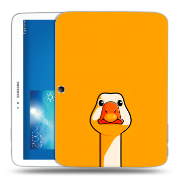 Силиконовый чехол на Samsung Galaxy Tab 3 10.1 с принтом Смешная утка Силиконовый чехол на Samsung Galaxy Tab 3 10.1 с принтом Смешная утка