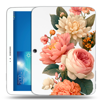 Силиконовый чехол на Samsung Galaxy Tab 3 10.1 с принтом цветы Силиконовый чехол на Samsung Galaxy Tab 3 10.1 с принтом цветы