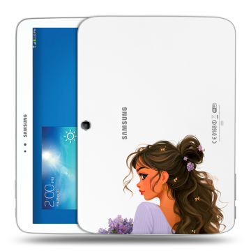 Силиконовый чехол на Samsung Galaxy Tab 3 10.1 с принтом девушка цветы Силиконовый чехол на Samsung Galaxy Tab 3 10.1 с принтом девушка цветы