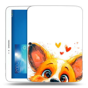 Силиконовый чехол на Samsung Galaxy Tab 3 10.1 с принтом корги