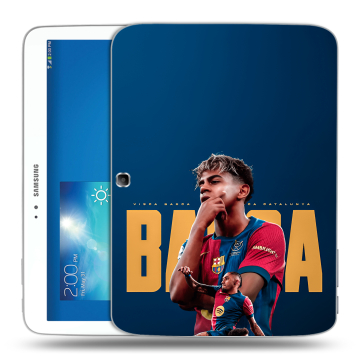Силиконовый чехол на Samsung Galaxy Tab 3 10.1 с принтом Барселона Barca Yamal Силиконовый чехол на Samsung Galaxy Tab 3 10.1 с принтом Барселона Barca Yamal