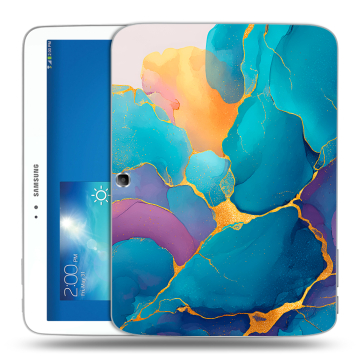 Силиконовый чехол на Samsung Galaxy Tab 3 10.1 с принтом Мрамор блестки Силиконовый чехол на Samsung Galaxy Tab 3 10.1 с принтом Мрамор блестки