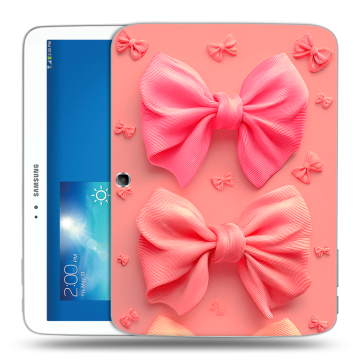 Силиконовый чехол на Samsung Galaxy Tab 3 10.1 с принтом Розовые бантики