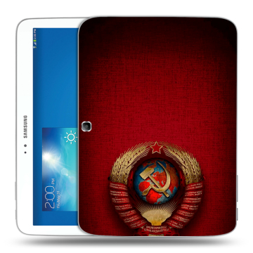 Силиконовый чехол на Samsung Galaxy Tab 3 10.1 с принтом Флаг Герб СССР Силиконовый чехол на Samsung Galaxy Tab 3 10.1 с принтом Флаг Герб СССР