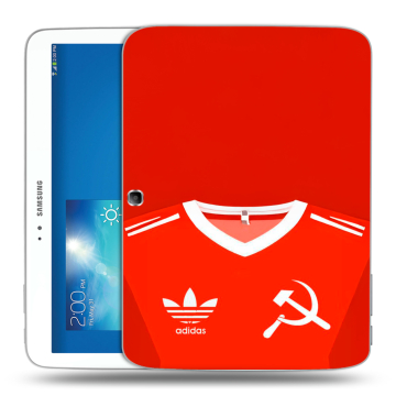 Силиконовый чехол на Samsung Galaxy Tab 3 10.1 с принтом Флаг Герб СССР Силиконовый чехол на Samsung Galaxy Tab 3 10.1 с принтом Флаг Герб СССР