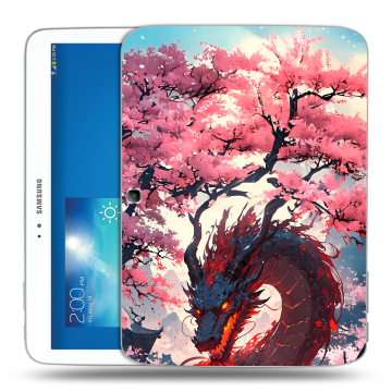 Силиконовый чехол на Samsung Galaxy Tab 3 10.1 с принтом Дракон Японский