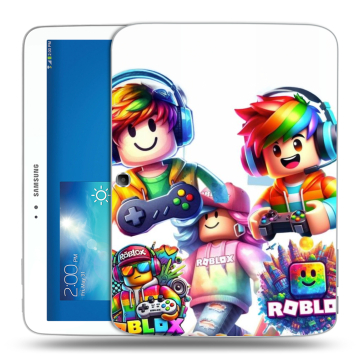 Силиконовый чехол на Samsung Galaxy Tab 3 10.1 с принтом Roblox Роблокс