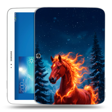 Силиконовый чехол на Samsung Galaxy Tab 3 10.1 с принтом Новый год коня Силиконовый чехол на Samsung Galaxy Tab 3 10.1 с принтом Новый год коня