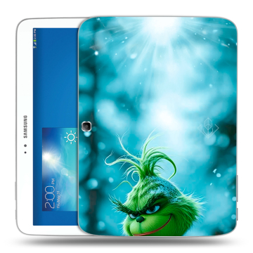 Силиконовый чехол на Samsung Galaxy Tab 3 10.1 с принтом Новый год гринч Силиконовый чехол на Samsung Galaxy Tab 3 10.1 с принтом Новый год гринч