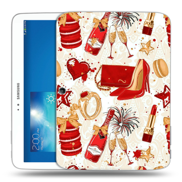 Силиконовый чехол на Samsung Galaxy Tab 3 10.1 с принтом Новый год Силиконовый чехол на Samsung Galaxy Tab 3 10.1 с принтом Новый год