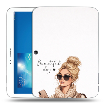 Силиконовый чехол на Samsung Galaxy Tab 3 10.1 с принтом женский