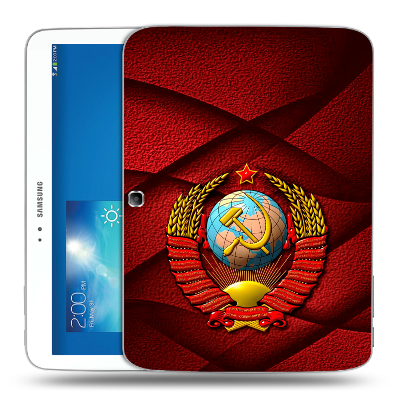 Силиконовый чехол на Samsung Galaxy Tab 3 10.1 с принтом Герб СССР Силиконовый чехол на Samsung Galaxy Tab 3 10.1 с принтом Герб СССР