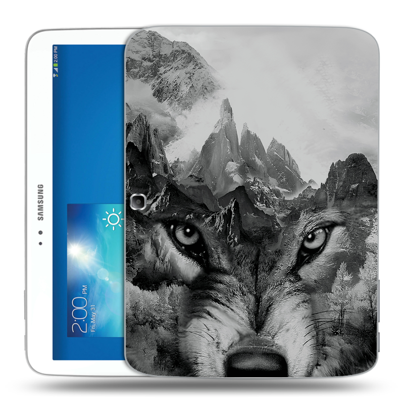 Силиконовый чехол на Samsung Galaxy Tab 3 10.1 с принтом Волк Силиконовый чехол на Samsung Galaxy Tab 3 10.1 с принтом Волк