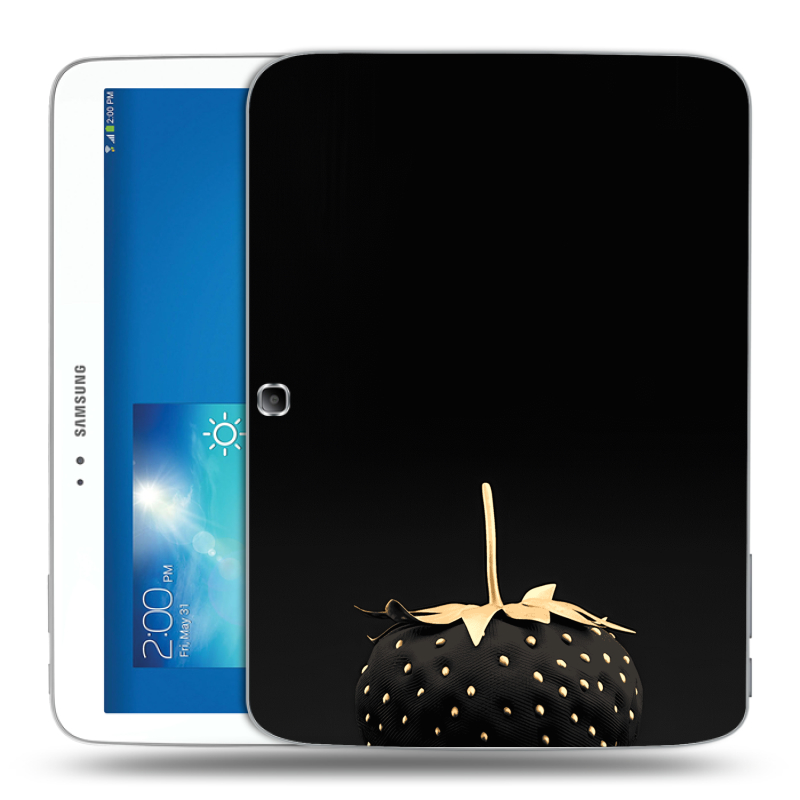 Силиконовый чехол на Samsung Galaxy Tab 3 10.1 с принтом Черная клубника Силиконовый чехол на Samsung Galaxy Tab 3 10.1 с принтом Черная клубника