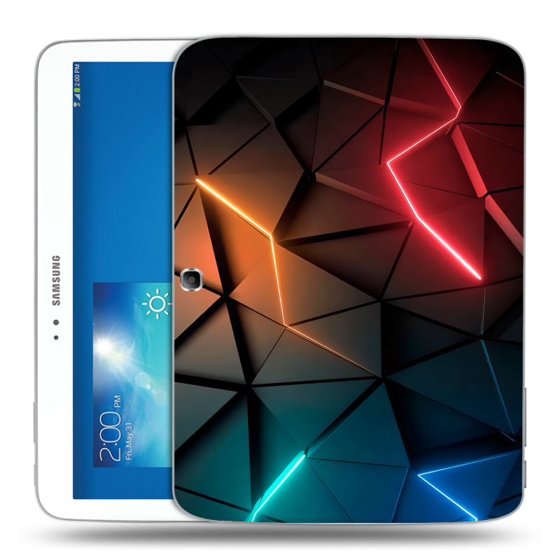Силиконовый чехол на Samsung Galaxy Tab 3 10.1 с принтом Абстракция неон Силиконовый чехол на Samsung Galaxy Tab 3 10.1 с принтом Абстракция неон