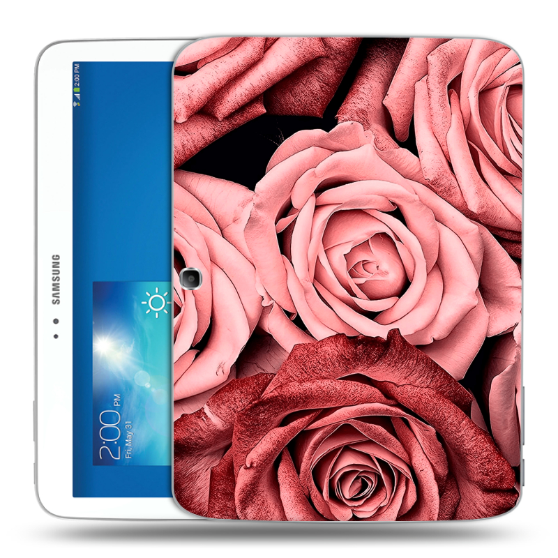 Силиконовый чехол на Samsung Galaxy Tab 3 10.1 с принтом Цветы розы Силиконовый чехол на Samsung Galaxy Tab 3 10.1 с принтом Цветы розы