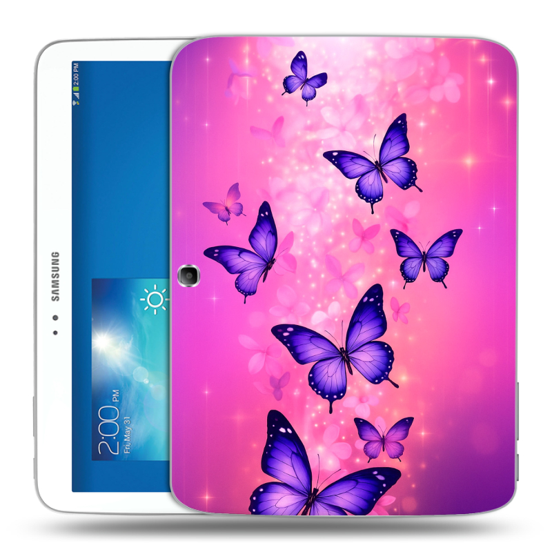 Силиконовый чехол на Samsung Galaxy Tab 3 10.1 с принтом Бабочки Силиконовый чехол на Samsung Galaxy Tab 3 10.1 с принтом Бабочки