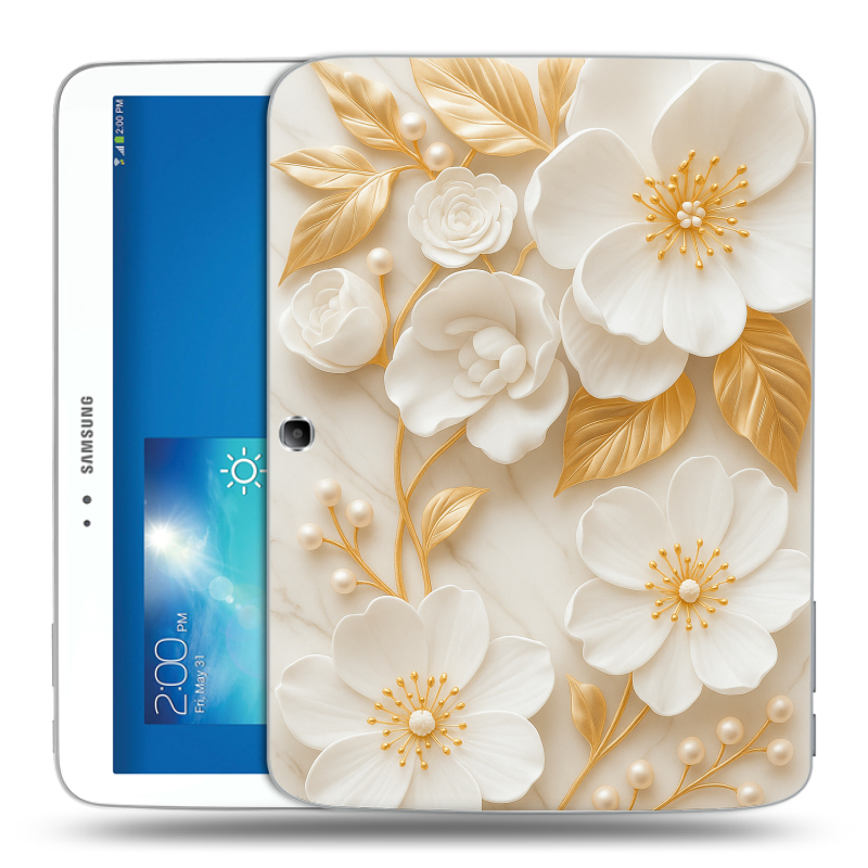 Силиконовый чехол на Samsung Galaxy Tab 3 10.1 с принтом Цветы Силиконовый чехол на Samsung Galaxy Tab 3 10.1 с принтом Цветы