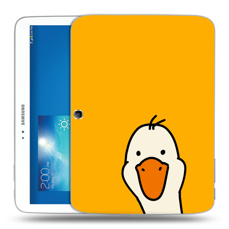 Силиконовый чехол на Samsung Galaxy Tab 3 10.1 с принтом Утка Силиконовый чехол на Samsung Galaxy Tab 3 10.1 с принтом Утка